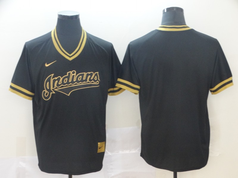 Men's Cleveland Guardians Black Blank Jersey